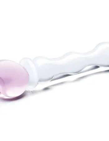 8 Inch Sweetheart Glass Dildo - Pink/clear