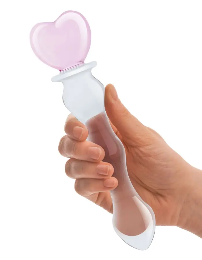 8 Inch Sweetheart Glass Dildo - Pink/clear