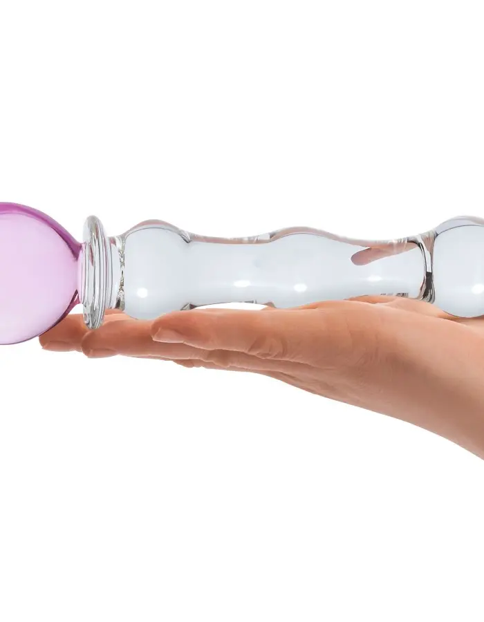 8 Inch Sweetheart Glass Dildo - Pink/clear