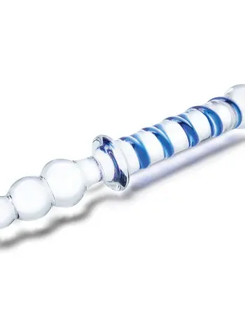 10 Inch Twister Dual-Ended Dildo - Clear/blue