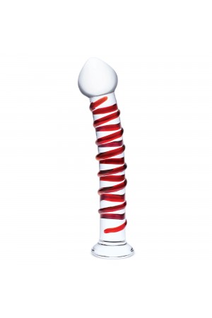 10 Inch Mr. Swirly Dildo - Red/clear