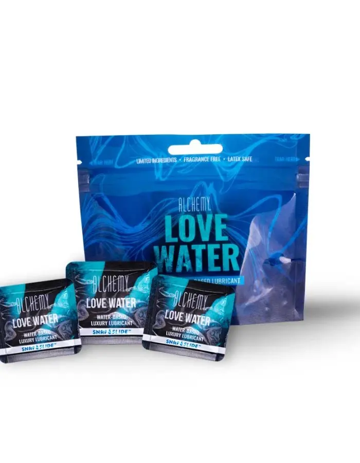 Alchemy Love Water Snap Slide Display - 12 Packs 16 Ct -Water-Based Lubricant