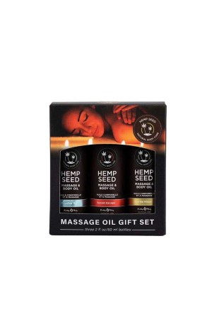 Hemp Seed Summer Massage Oil Trio Gift Set - 3  Trio Gift Set - 3 Pack - 2 Oz Bottles