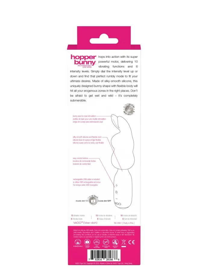 Hopper Bunny Rechargeable Mini Wand - Pretty in Pink