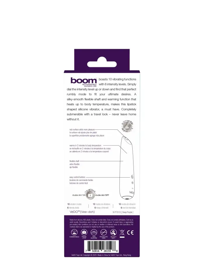 Boom Rechargeable Warming Vibe - Deep Purple