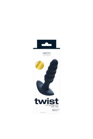 Twist Rechargeable Anal Vibe - Black Pearl