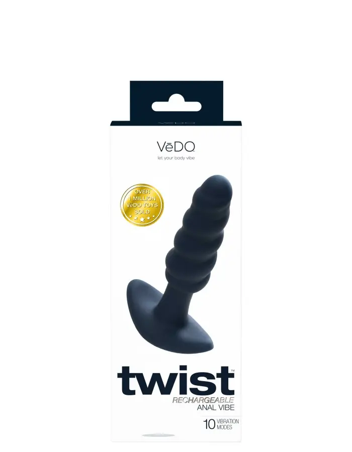 Twist Rechargeable Anal Vibe - Black Pearl