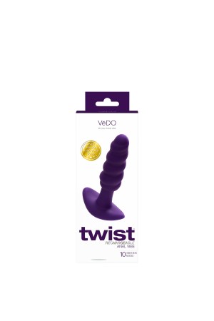 Twist Rechargeable Anal Vibe - Deep Purple