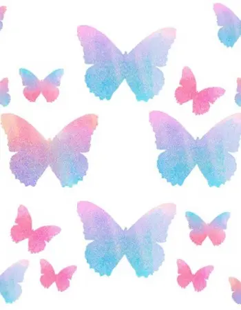 Tinky's Revenge Pink and Blue Holographic  Blacklight Butterfly Nipple Sticker Crop Top
