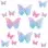 Tinky's Revenge Pink and Blue Holographic  Blacklight Butterfly Nipple Sticker Crop Top