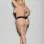 Liquid Look Chain Back Open Crotch Teddy - Queen Size - Black