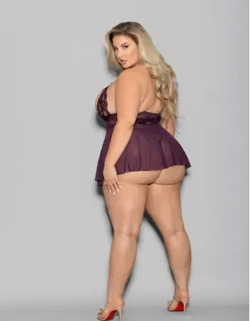 Shorty Babydoll - Queen Size - Plum