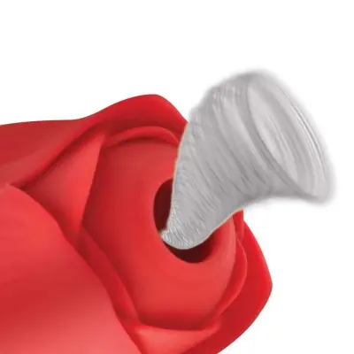 Bloomgasm Romping Rose Suction and Thrusting  Vibrator - Red
