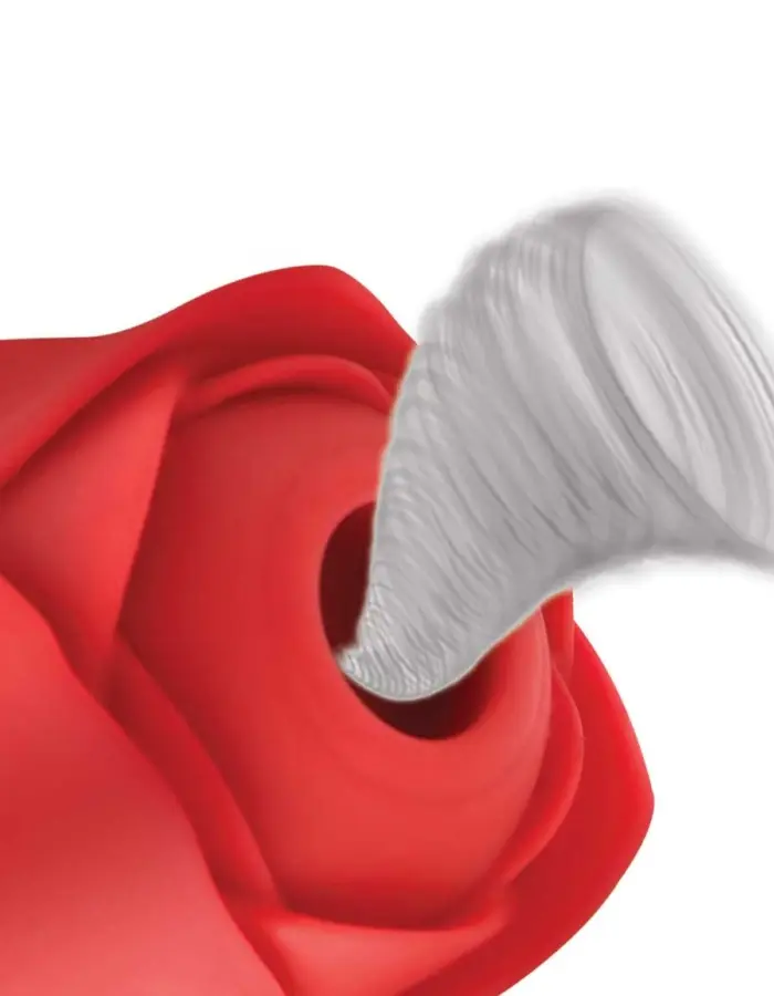 Bloomgasm Romping Rose Suction and Thrusting  Vibrator - Red