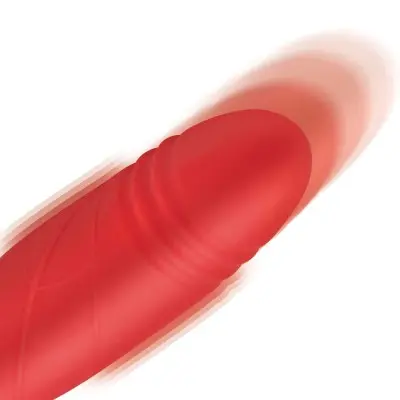 Bloomgasm Romping Rose Suction and Thrusting  Vibrator - Red