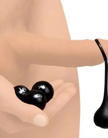 Cock Dangler Silicone Penis Strap With Weights -  Black