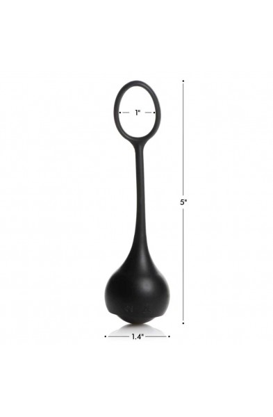 Cock Dangler Silicone Penis Strap With Weights -  Black