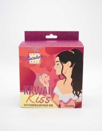 Kawaii Kiss Clit Flicker and Air Pulse Stimulator  - Pink