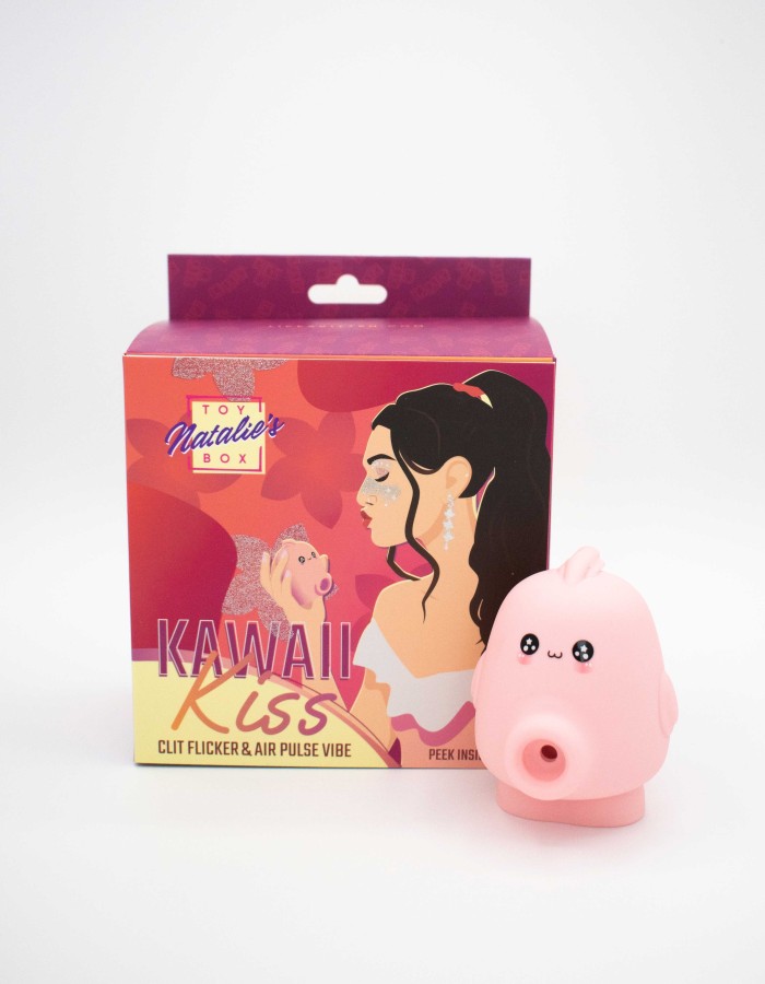 Kawaii Kiss Clit Flicker and Air Pulse Stimulator  - Pink