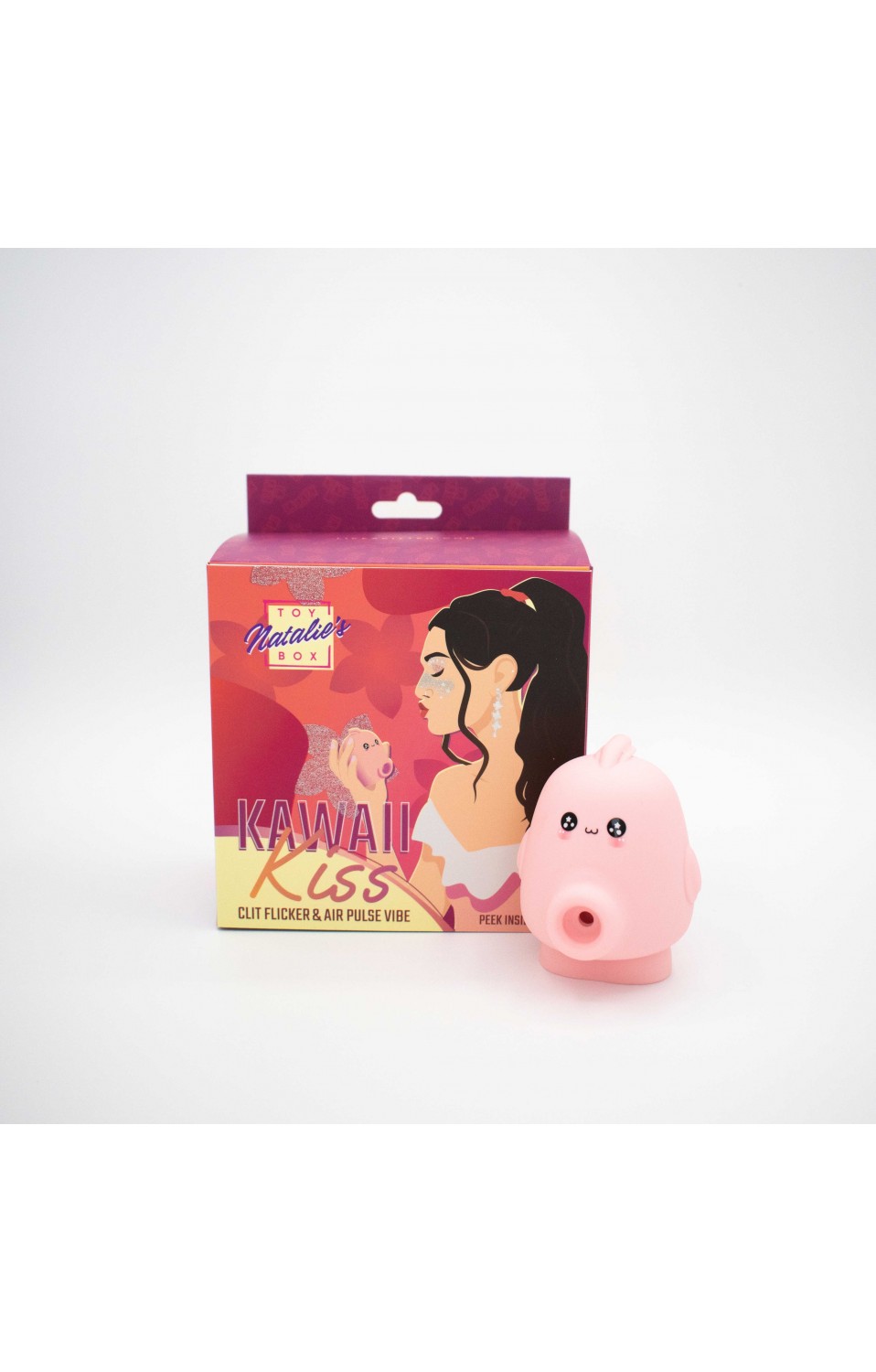 Kawaii Kiss Clit Flicker and Air Pulse Stimulator - Pink - LAK-9096