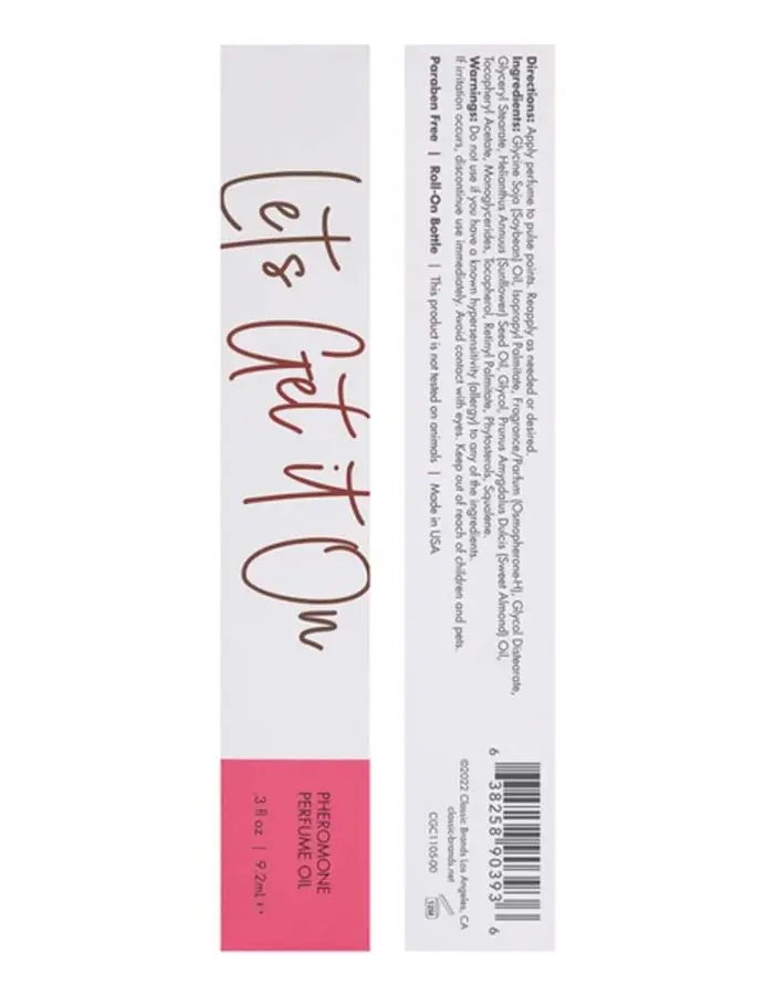 Let's Get It on - Perfume With Pheromones- Fruity  Floral 3 Oz