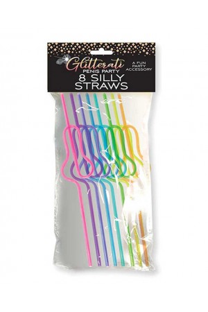 Glitterati Silly Penis Straws 8 Ct