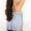 3 Pc Slitted Babydoll With Ruffle Trims a Garter  Panty and Laced Garters - Queen - Sky Blue