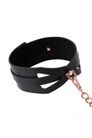 Brat Collar and Leash - Black / Rose Gold