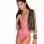 Fishnet Teddy - One Size - Neon Pink
