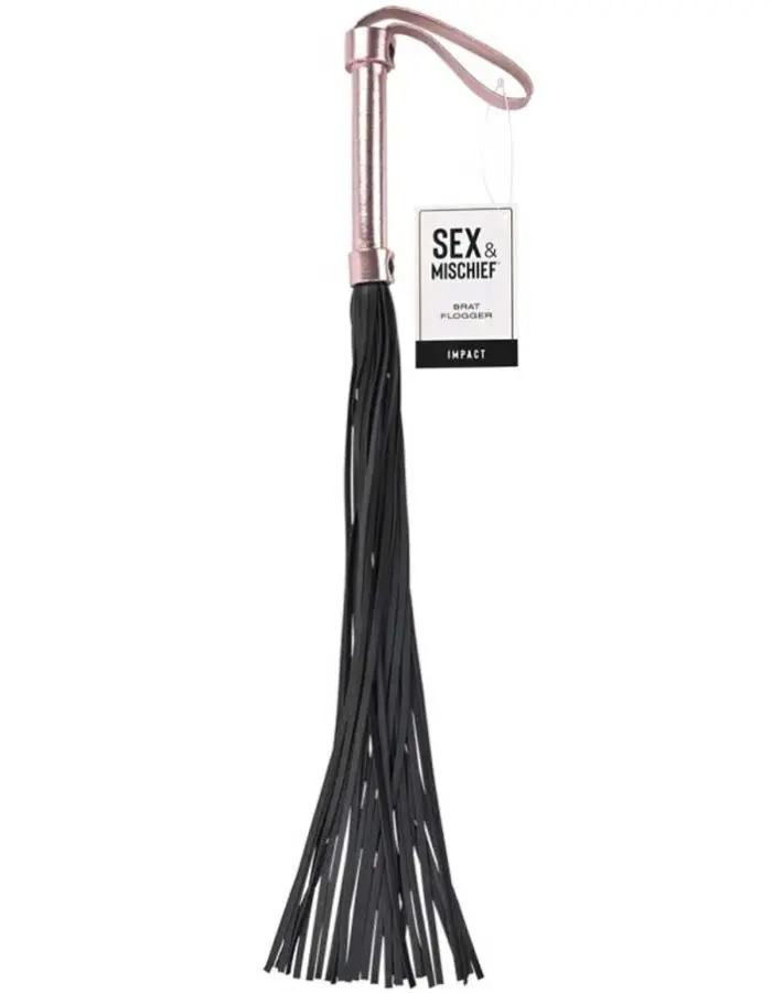 Brat Flogger - Black / Rose Gold
