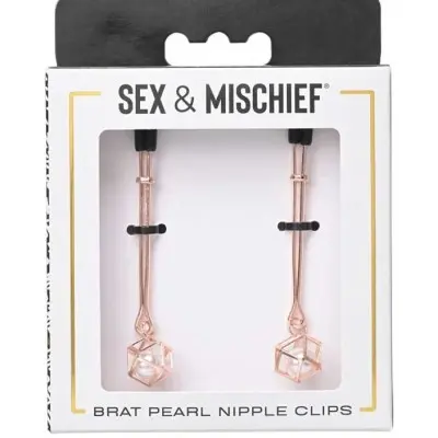 Brat Pearl Nipple Clips - Rose Gold