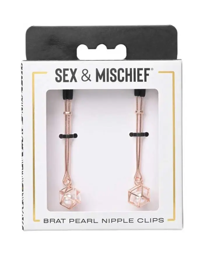 Brat Pearl Nipple Clips - Rose Gold