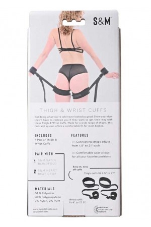 Thigh and Wrist Cuffs - Black