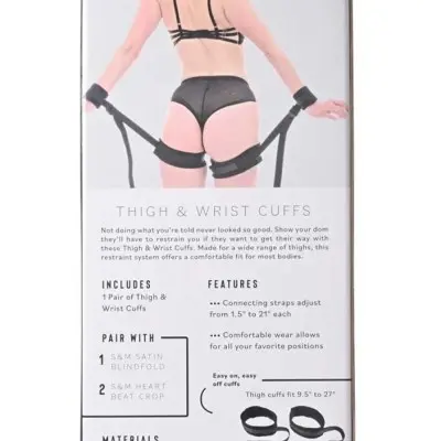 Thigh and Wrist Cuffs - Black