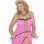 Baby Doll and G-String Set - Queen Size - Pink