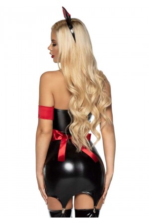 Naughty Nurse Costume - Large - Black/red