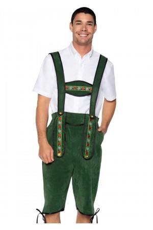 Men's Beerfest Lederhosen Oktoberfest Costume -  X-Large - Green