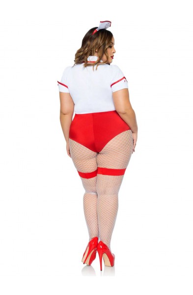 Plus Nurse Feelgood Sexy Costume - 1x/2x - White / Red