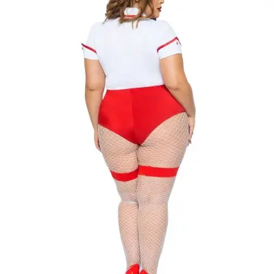 Plus Nurse Feelgood Sexy Costume - 1x/2x - White / Red