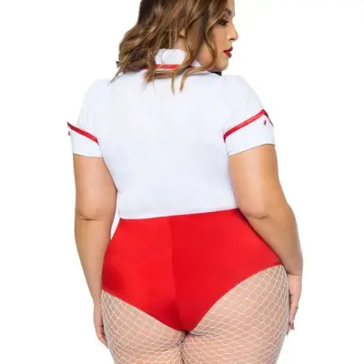 Plus Nurse Feelgood Sexy Costume - 1x/2x - White / Red