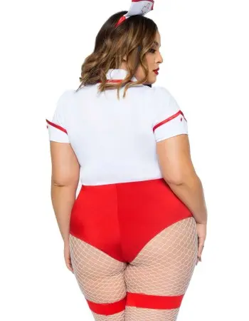 Plus Nurse Feelgood Sexy Costume - 3x/4x - White / Red