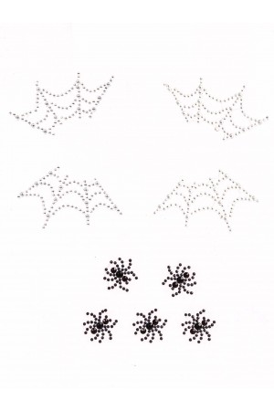 Spider Web Face Jewels Sticker