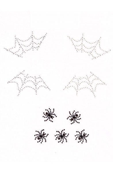 Spider Web Face Jewels Sticker