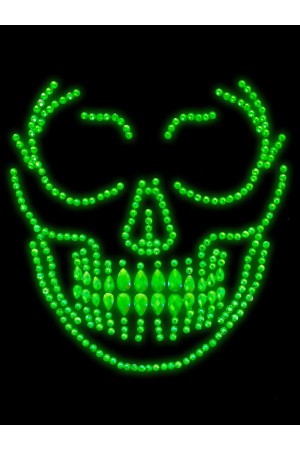 Glow in the Dark Skull Face Jewels Sticker