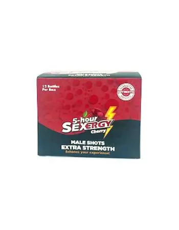 Sexergy - Male Liquid Shot 12 Ct Display - Cherry