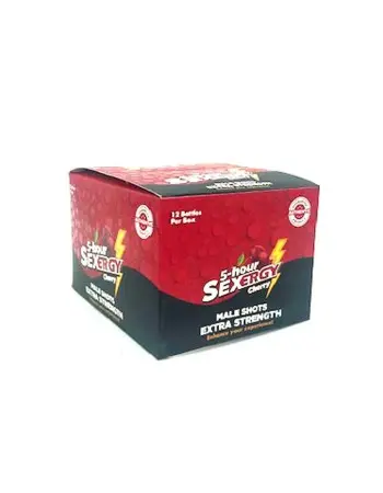 Sexergy - Male Liquid Shot 12 Ct Display - Cherry