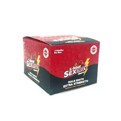 Sexergy - Male Liquid Shot 12 Ct Display - Cherry