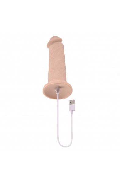 7 Inch Girthy Vibrating Dong - Light