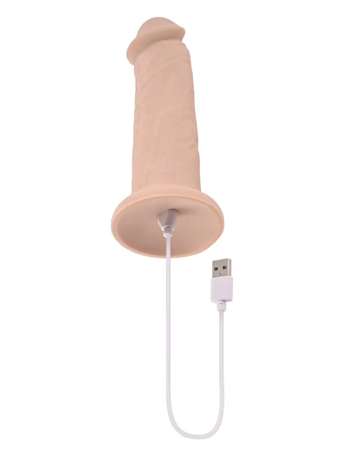7 Inch Girthy Vibrating Dong - Light