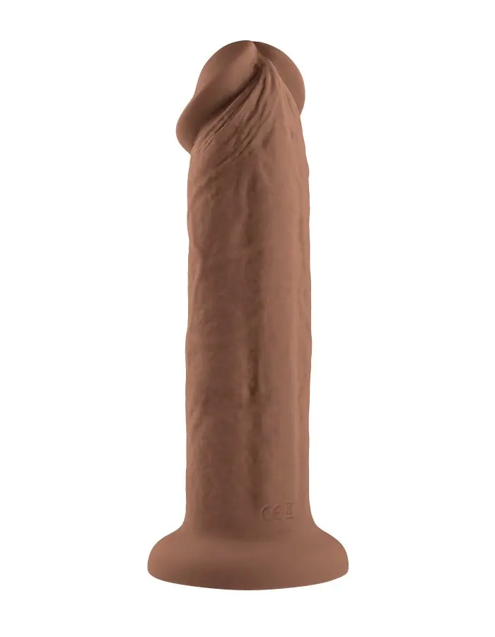 7 Inch Girthy Vibrating Dong - Dark